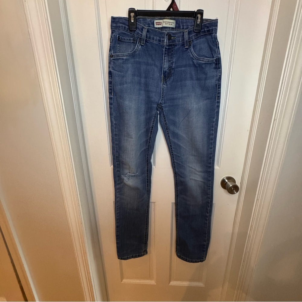 Levi’s 511 Slim Fit Performance Jeans Men’s Size 29x31 Light Wash Distressed Hem